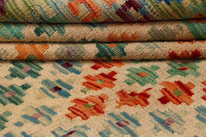 Multi Colored Kilim 8' 8 x 9' 9 - No. 66953 - ALRUG Rug Store