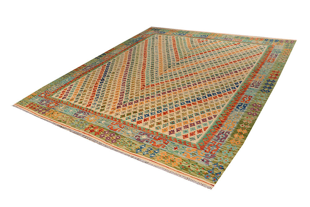 Multi Colored Kilim 8' 8 x 9' 9 - No. 66953 - ALRUG Rug Store