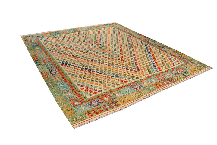 Multi Colored Kilim 8' 8 x 9' 9 - No. 66953 - ALRUG Rug Store