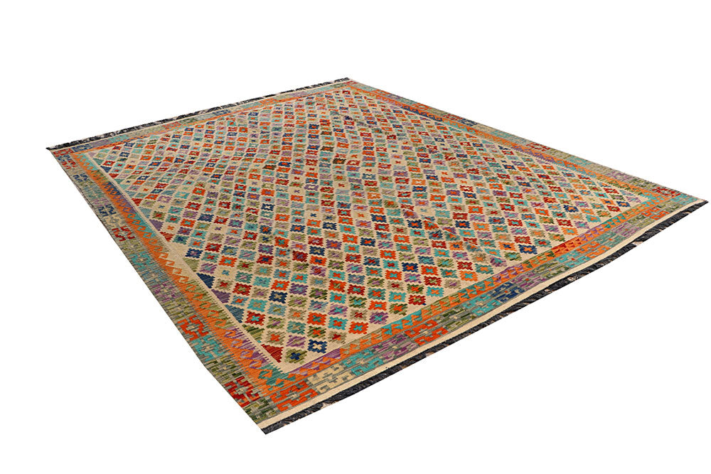 Multi Colored Kilim 8' x 10' - No. 66954 - ALRUG Rug Store