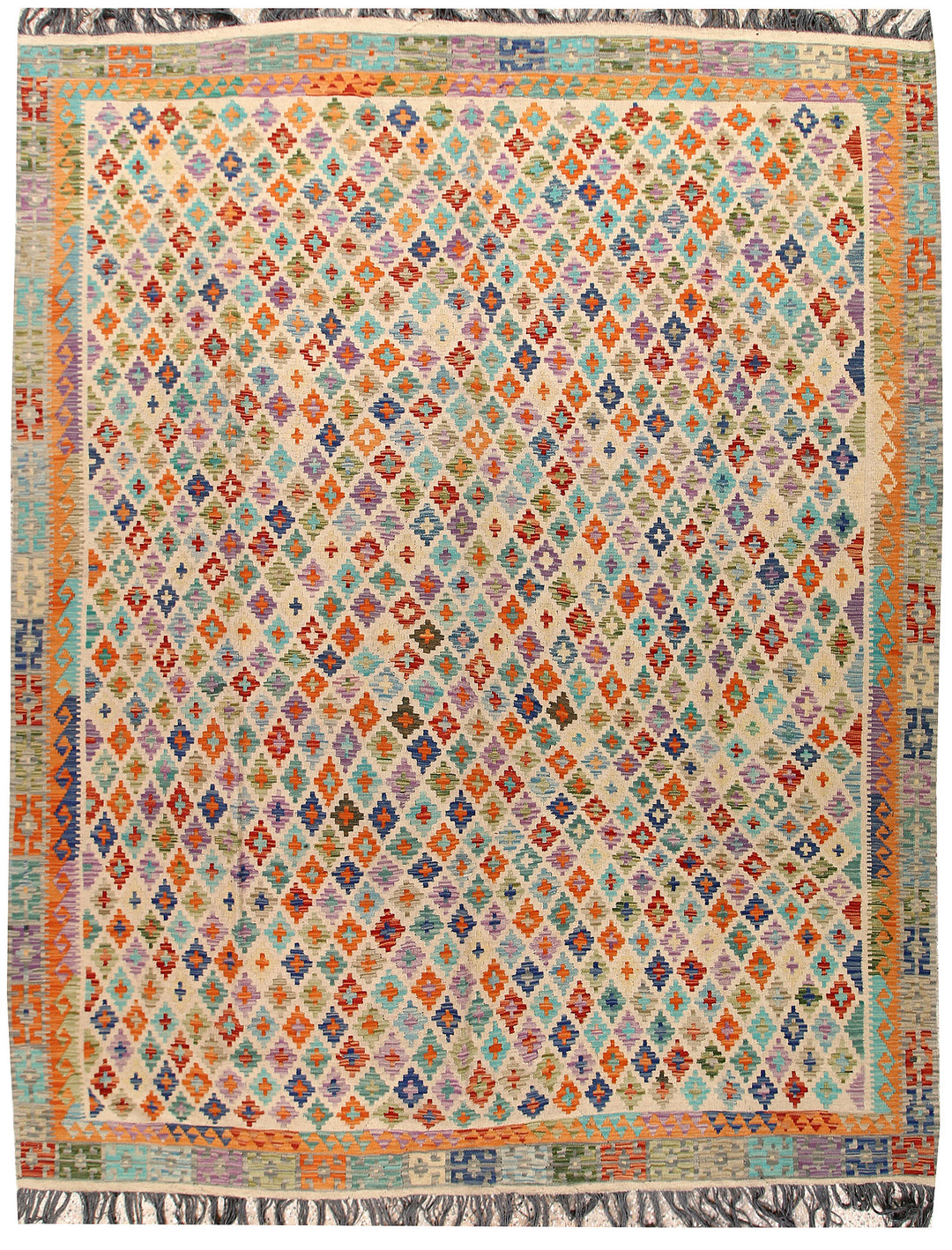 Multi Colored Kilim 8' x 10' - No. 66954 - ALRUG Rug Store
