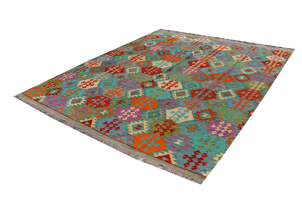 Multi Colored Kilim 8' 2 x 9' 5 - No. 66955 - ALRUG Rug Store