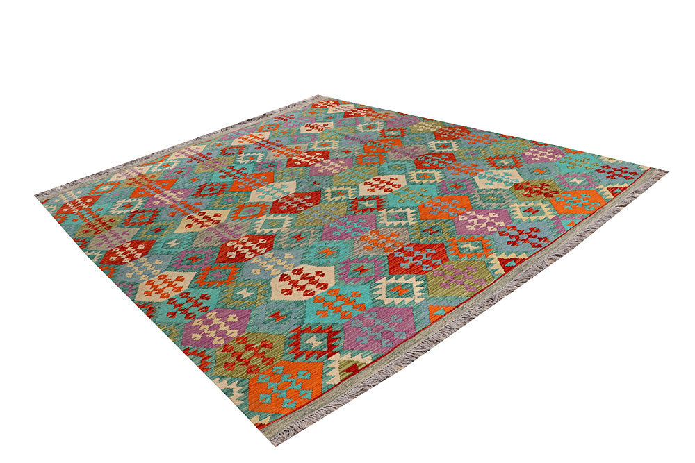 Multi Colored Kilim 8' 2 x 9' 5 - No. 66955 - ALRUG Rug Store