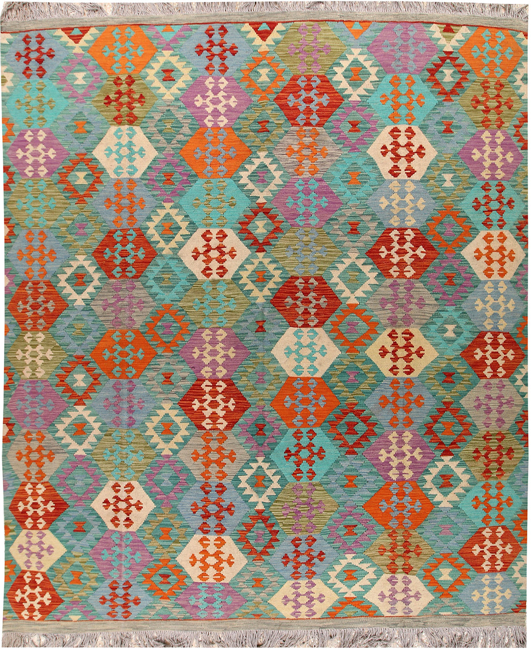 Multi Colored Kilim 8' 2 x 9' 5 - No. 66955 - ALRUG Rug Store
