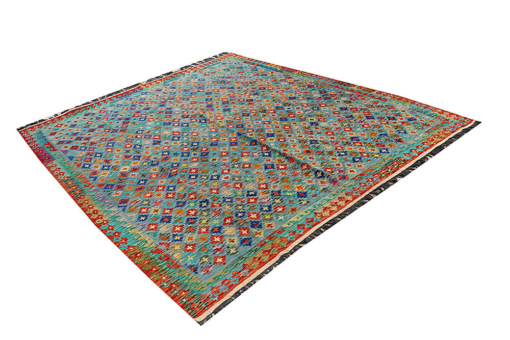 Multi Colored Kilim 8' 5 x 9' 9 - No. 66956 - ALRUG Rug Store