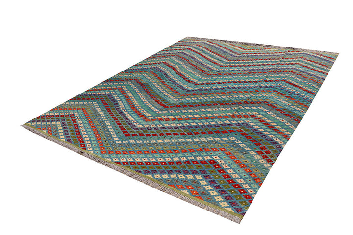 Multi Colored Kilim 8' 2 x 9' 9 - No. 66958 - ALRUG Rug Store