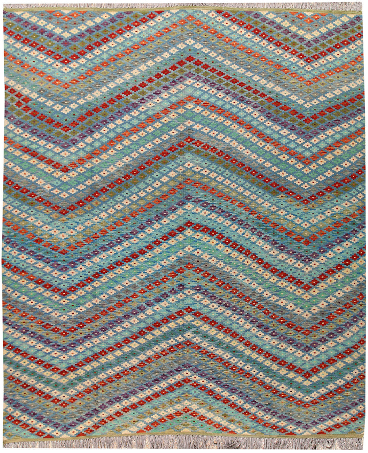Multi Colored Kilim 8' 2 x 9' 9 - No. 66958 - ALRUG Rug Store