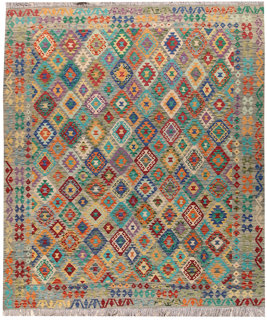 Multi Colored Kilim 8' 3 x 9' 9 - No. 66959 - ALRUG Rug Store