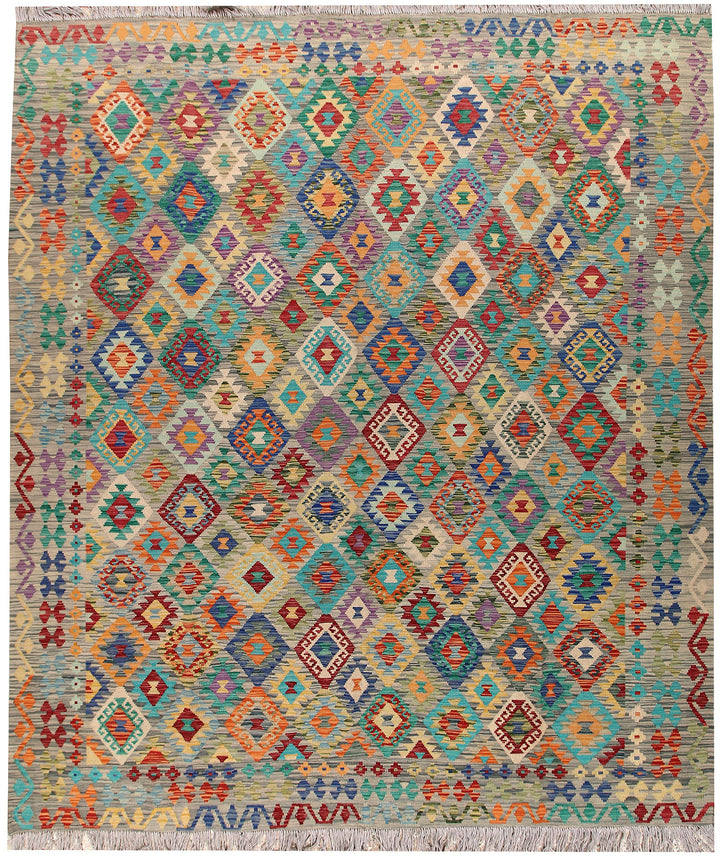 Multi Colored Kilim 8' 3 x 9' 9 - No. 66959 - ALRUG Rug Store