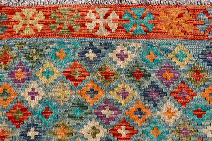 Multi Colored Kilim 9' x 12' 3 - No. 66961 - ALRUG Rug Store