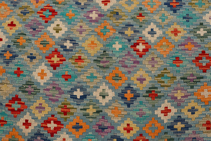 Multi Colored Kilim 9' x 12' 3 - No. 66961 - ALRUG Rug Store