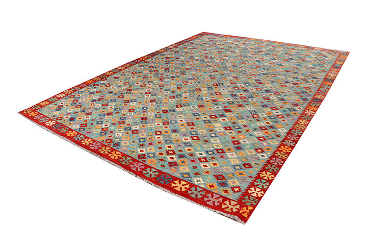 Multi Colored Kilim 9' x 12' 3 - No. 66961 - ALRUG Rug Store