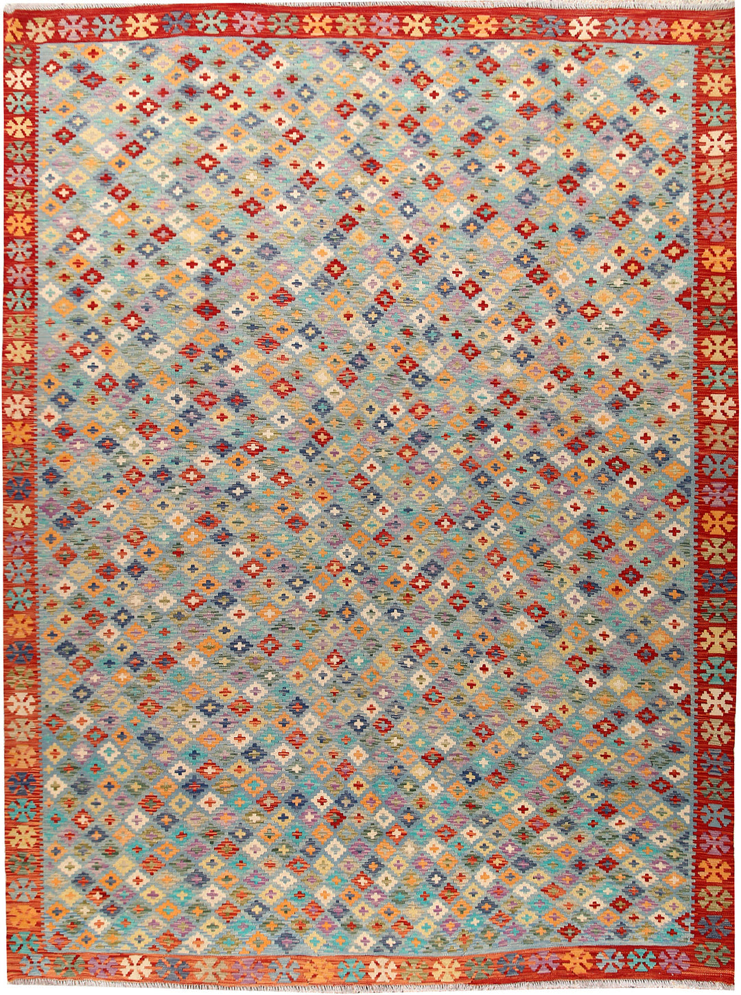 Multi Colored Kilim 9' x 12' 3 - No. 66961 - ALRUG Rug Store