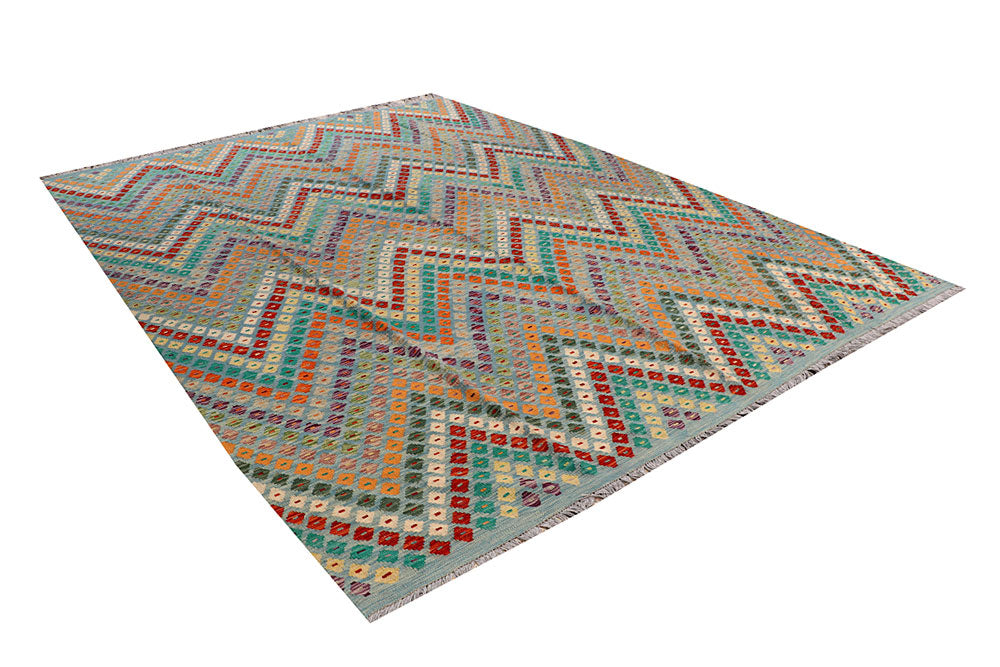 Multi Colored Kilim 8' 11 x 11' 9 - No. 66962 - ALRUG Rug Store