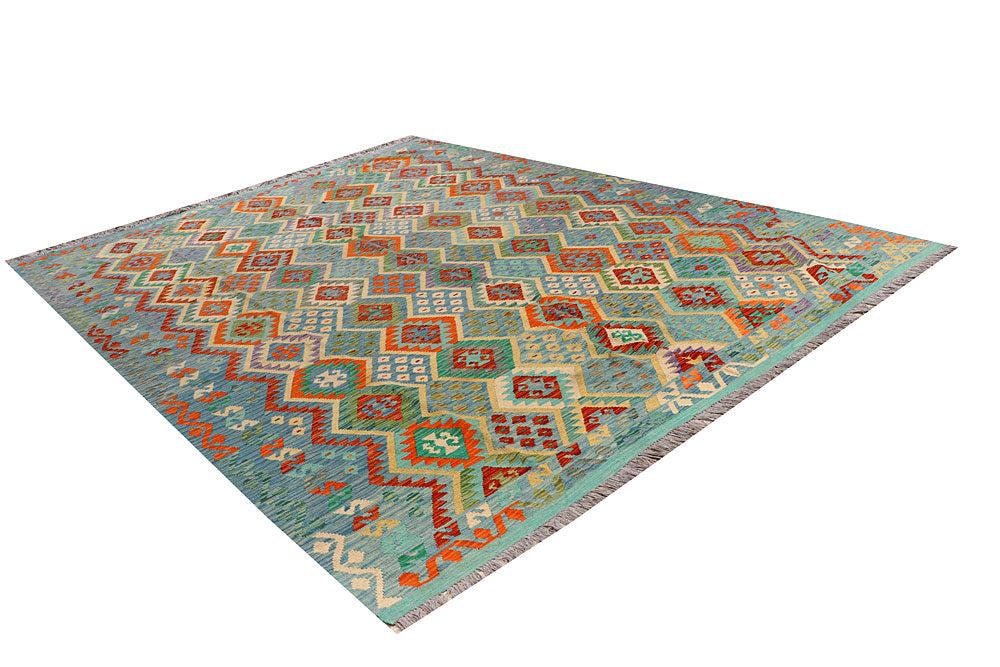 Multi Colored Kilim 9' 1 x 12' - No. 66963 - ALRUG Rug Store
