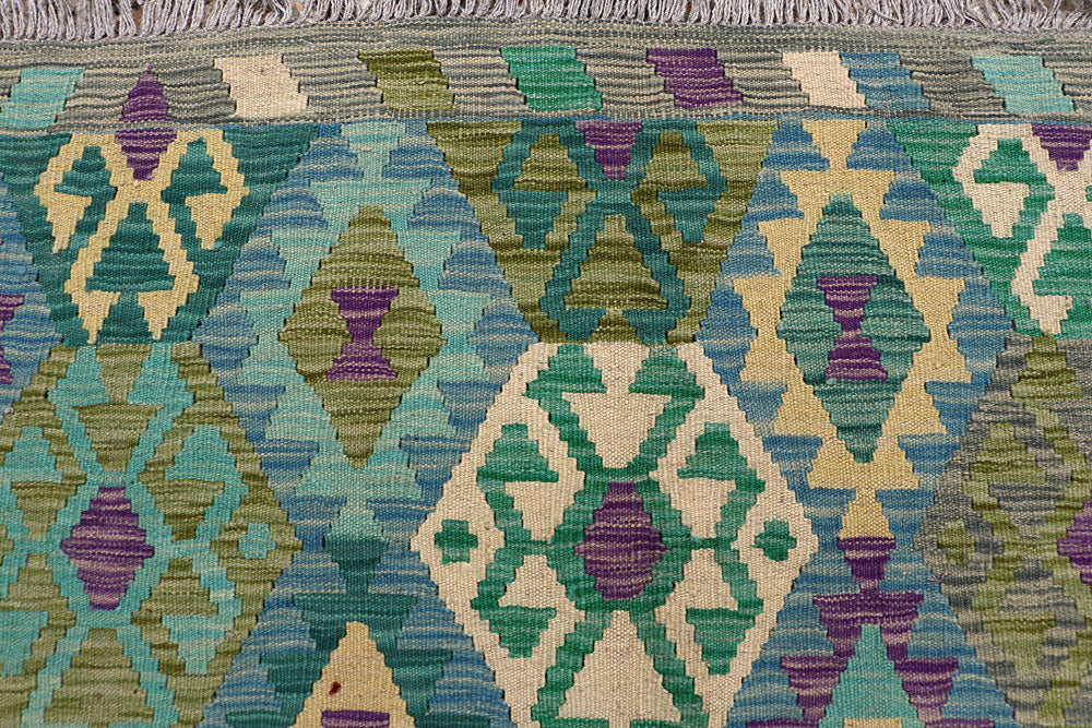 Multi Colored Kilim 8' 10 x 11' 11 - No. 66968 - ALRUG Rug Store