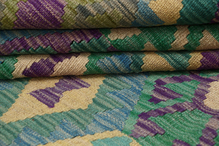 Multi Colored Kilim 8' 10 x 11' 11 - No. 66968 - ALRUG Rug Store