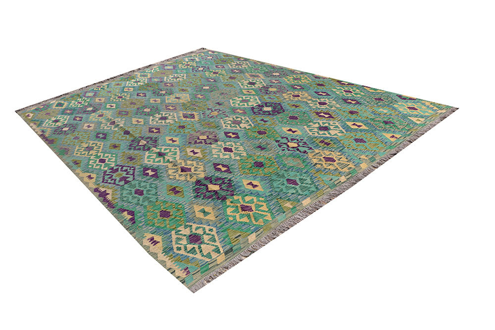 Multi Colored Kilim 8' 10 x 11' 11 - No. 66968 - ALRUG Rug Store