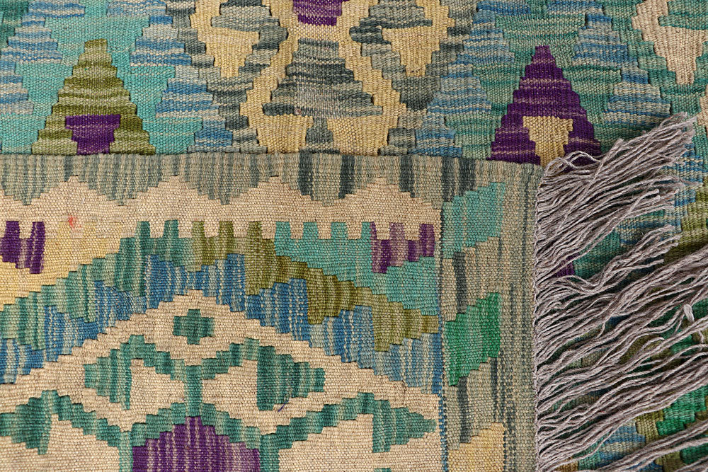 Multi Colored Kilim 8' 10 x 11' 11 - No. 66968 - ALRUG Rug Store