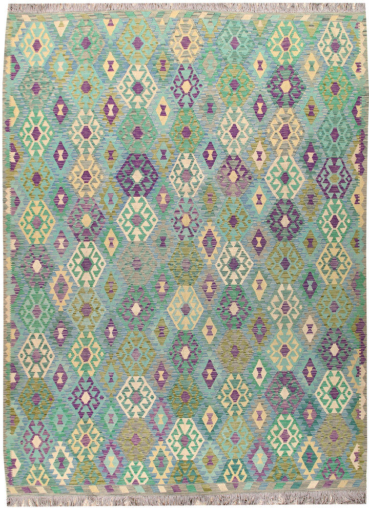 Multi Colored Kilim 8' 10 x 11' 11 - No. 66968 - ALRUG Rug Store
