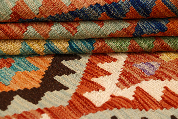 Multi Colored Kilim 8' 2 x 11' 2 - No. 66969 - ALRUG Rug Store
