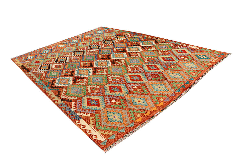 Multi Colored Kilim 8' 2 x 11' 2 - No. 66969 - ALRUG Rug Store