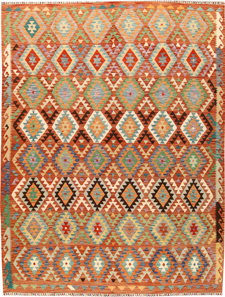 Multi Colored Kilim 8' 2 x 11' 2 - No. 66969 - ALRUG Rug Store
