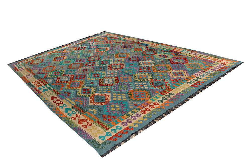 Multi Colored Kilim 8' 1 x 10' 8 - No. 66971 - ALRUG Rug Store