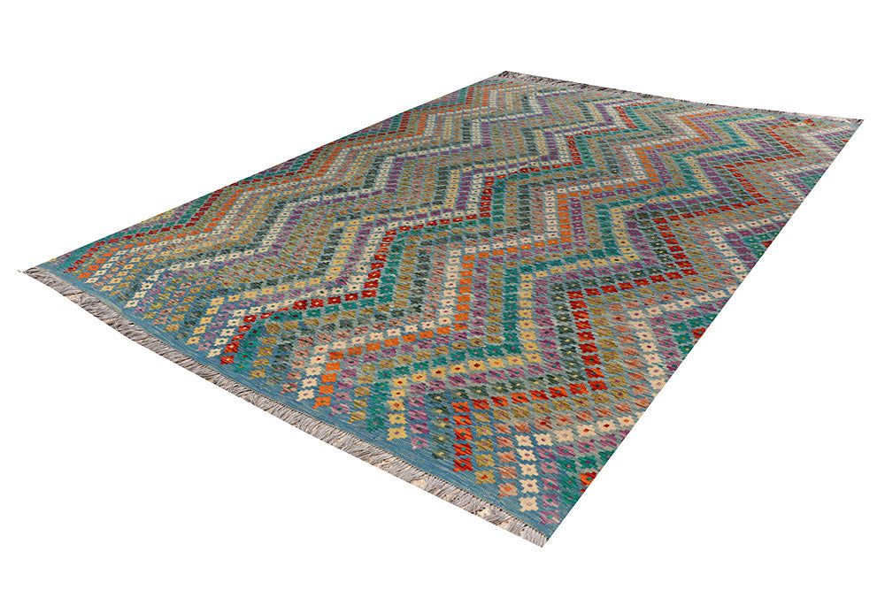 Multi Colored Kilim 9' 5 x 11' 9 - No. 66973 - ALRUG Rug Store