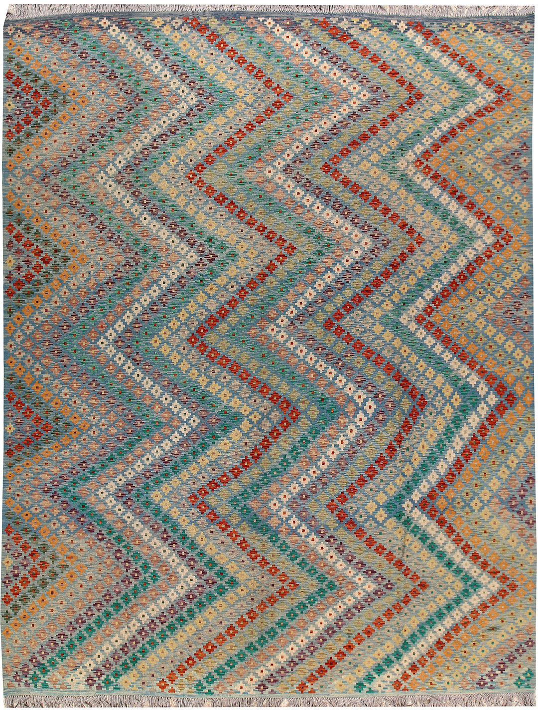 Multi Colored Kilim 9' x 11' 9 - No. 66975 - ALRUG Rug Store
