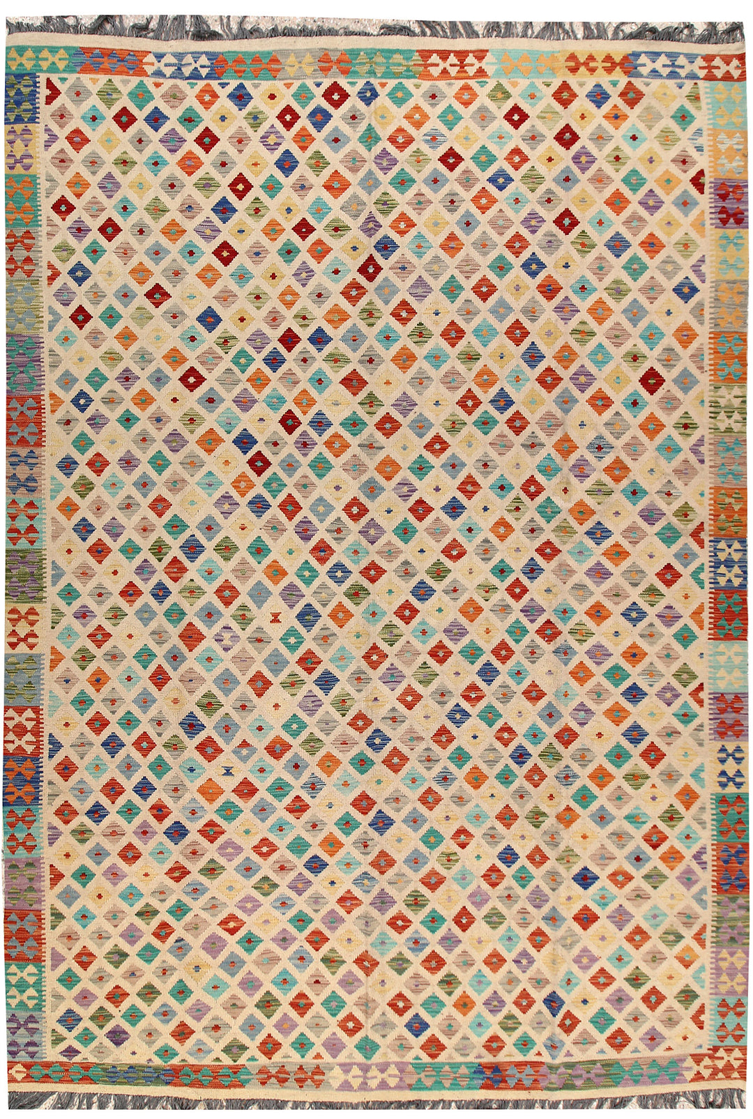 Multi Colored Kilim 8' x 11' 7 - No. 66979 - ALRUG Rug Store