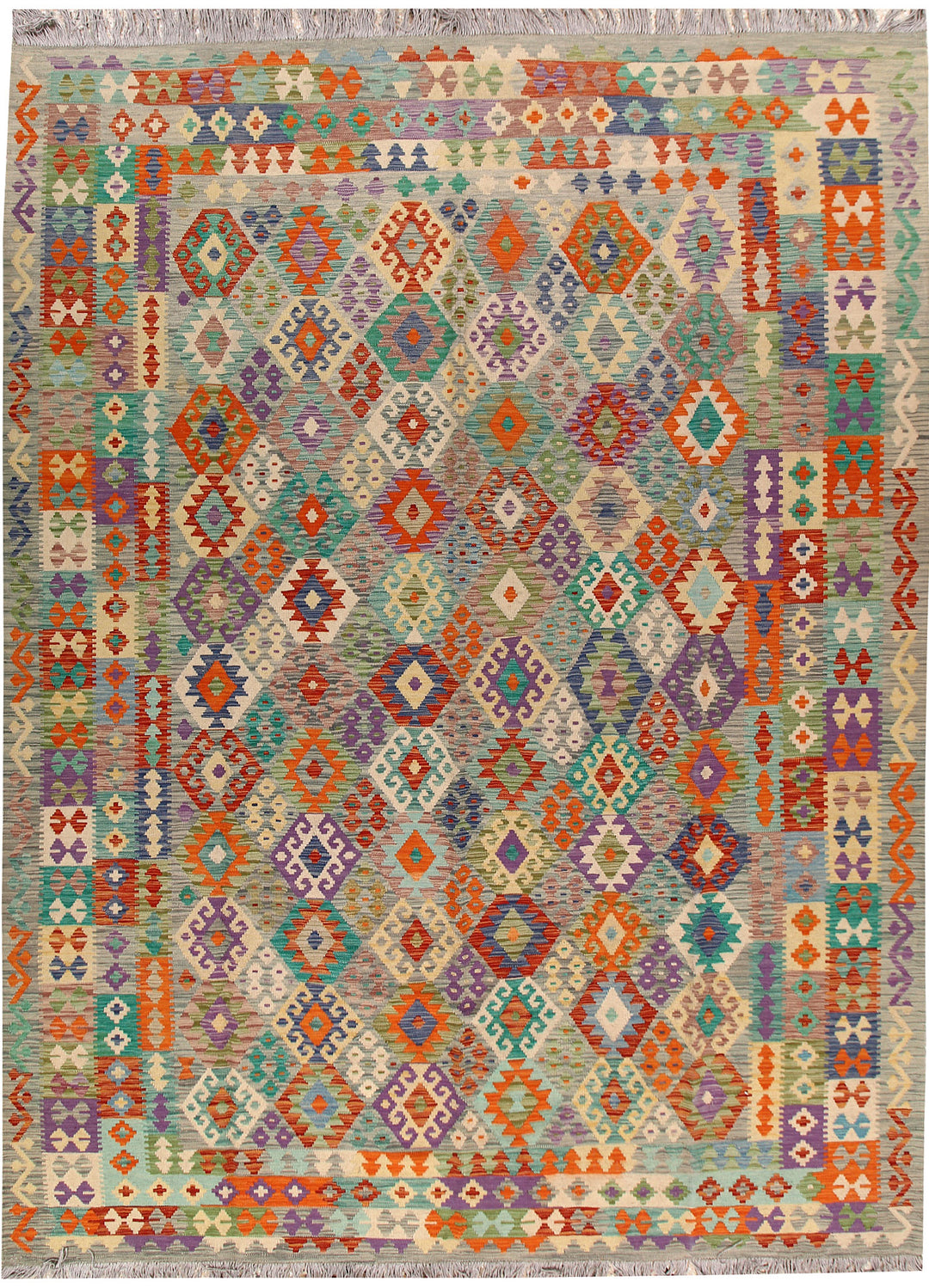Multi Colored Kilim 8' 8 x 11' 7 - No. 66980 - ALRUG Rug Store
