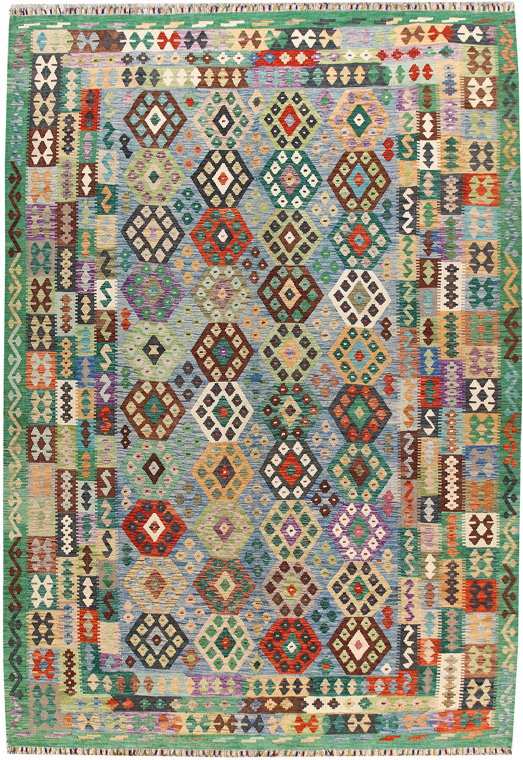 Multi Colored Kilim 8' 2 x 11' 7 - No. 67001 - ALRUG Rug Store