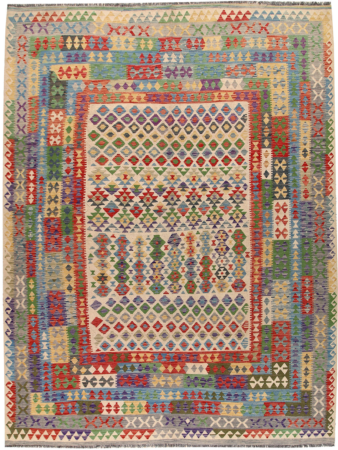 Multi Colored Kilim 8' 4 x 11' 2 - No. 67003 - ALRUG Rug Store