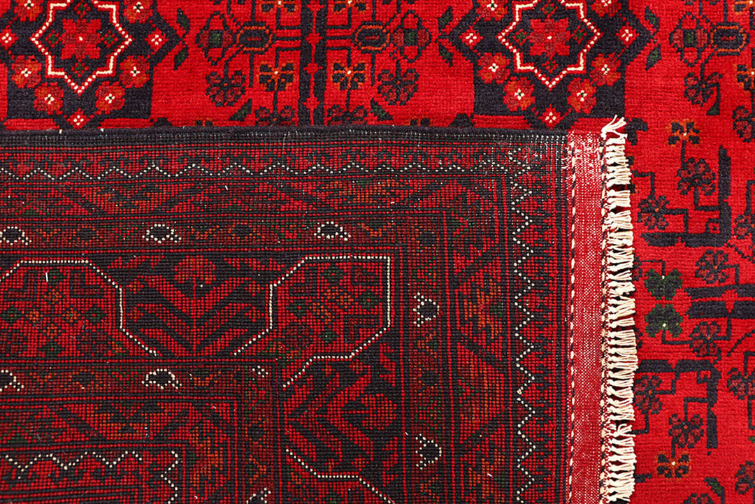 エルサリ Khal Mohammadi ラグ Afghan Khal Mohammadi Rug 6 x 5 ft, Red Blue Handmade