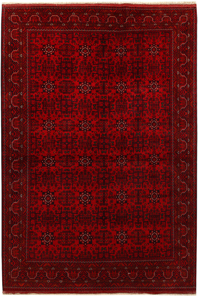 エルサリ Khal Mohammadi ラグ Afghan Khal Mohammadi Rug 6 x 5 ft, Red Blue Handmade