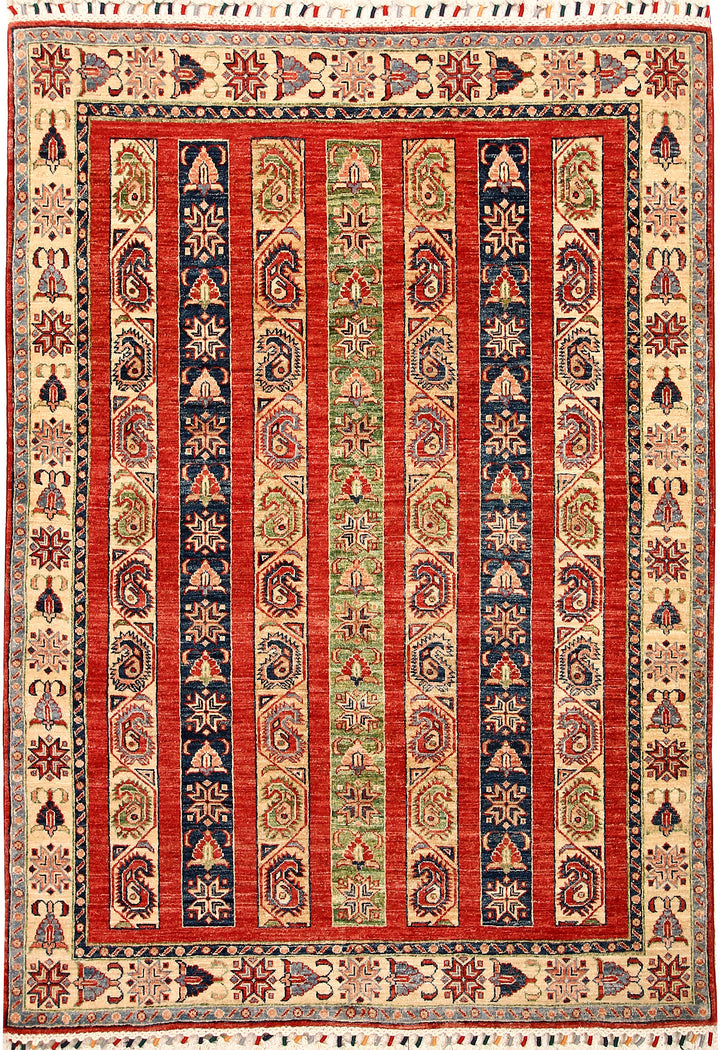 Multi Colored Kazak 4'  10" x 6'  4" - No. QA55162
