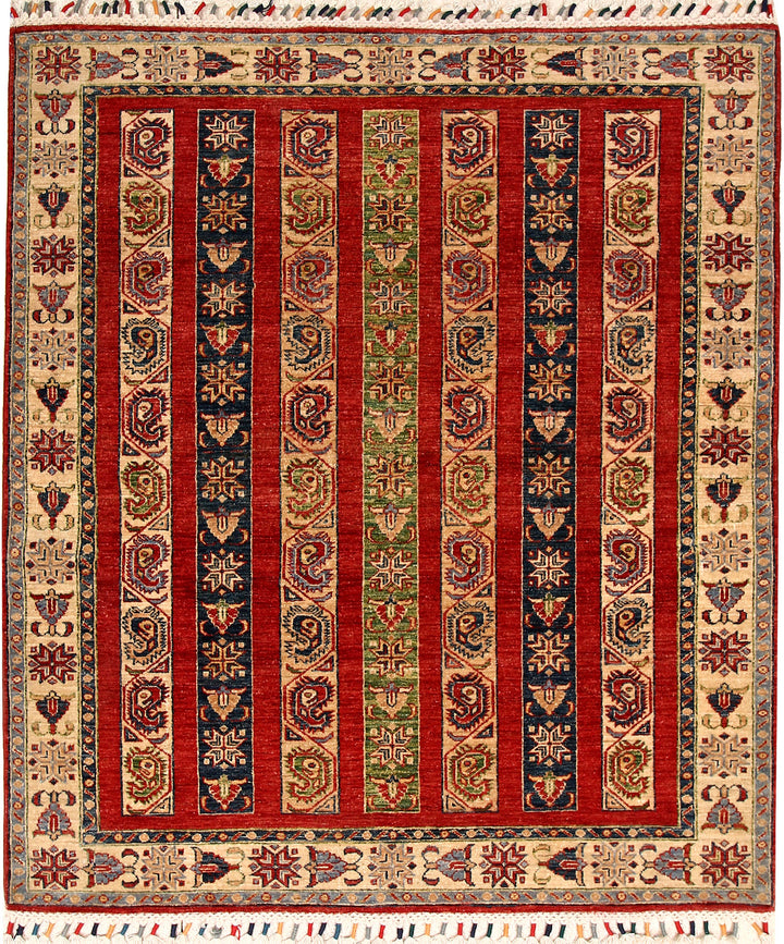 Multi Colored Kazak 4'  10" x 5'  8" - No. QA32452
