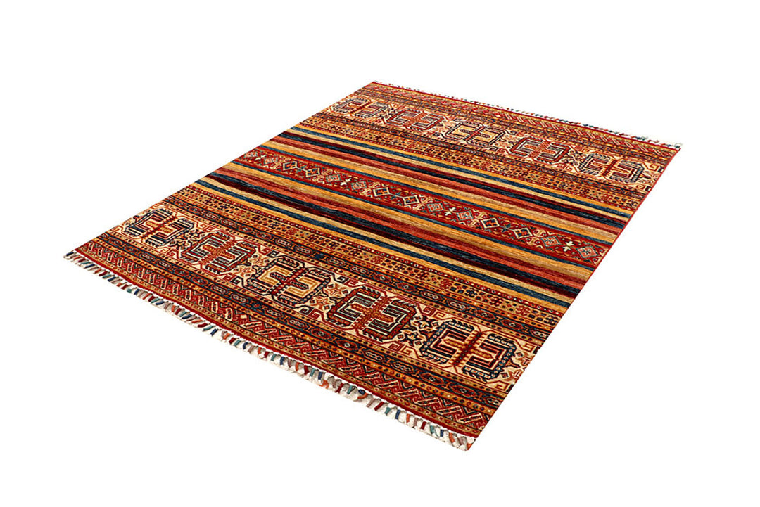 Multi Colored Kazak 4'  8" x 5'  7" - No. QA99815
