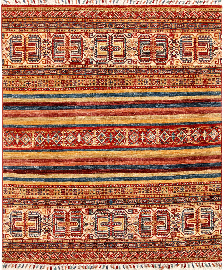 Multi Colored Kazak 4'  8" x 5'  7" - No. QA99815