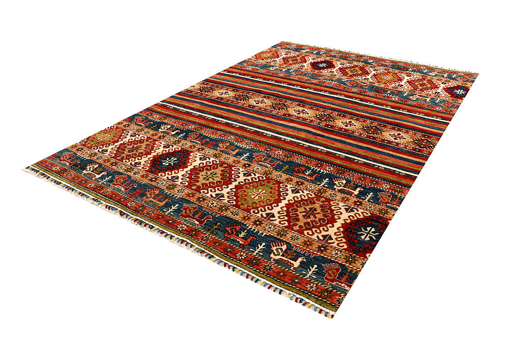 Multi Colored Kazak 6' 10 x 9' 10 - No. 67289 - ALRUG Rug Store