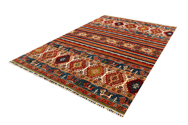 Multi Colored Kazak 6' 10 x 9' 10 - No. 67289 - ALRUG Rug Store