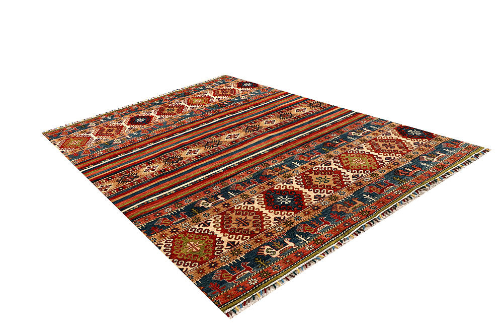 Multi Colored Kazak 6' 10 x 9' 10 - No. 67289 - ALRUG Rug Store