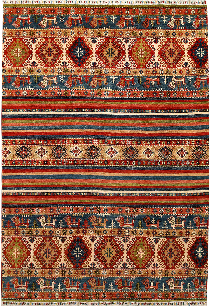 Multi Colored Kazak 6' 10 x 9' 10 - No. 67289 - ALRUG Rug Store
