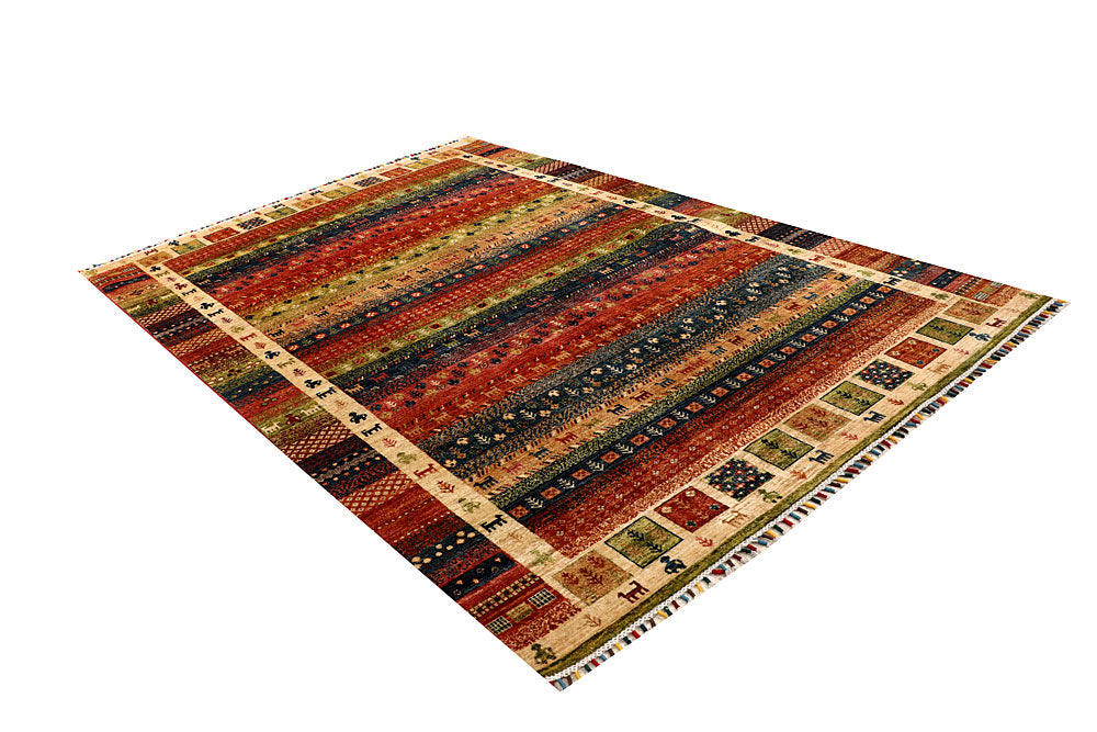 Multi Colored Kazak 6' 7 x 9' 9 - No. 67304 - ALRUG Rug Store