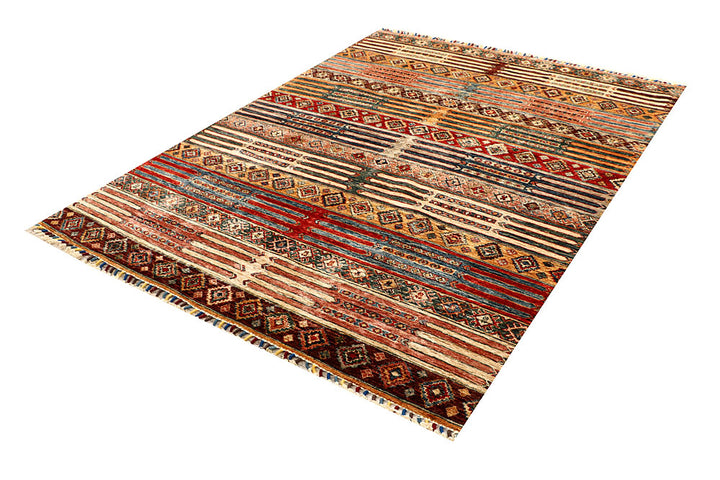 Multi Colored Kazak 5' 7 x 7' 5 - No. 67321 - ALRUG Rug Store
