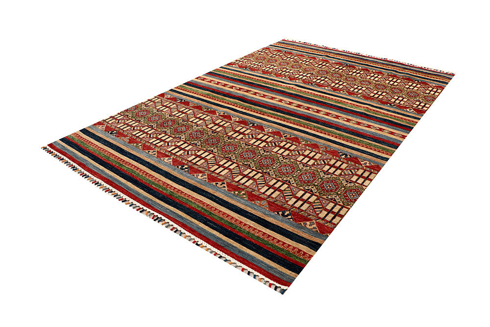 Multi Colored Kazak 6' 8 x 10' 1 - No. 67334 - ALRUG Rug Store