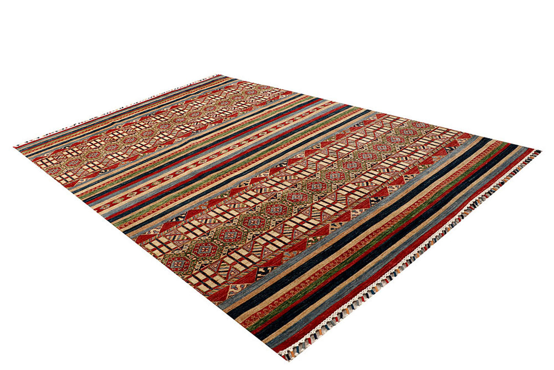 Multi Colored Kazak 6'  8" x 10'  1" - No. QA56812