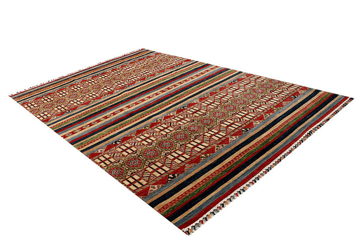 Multi Colored Kazak 6'  8" x 10'  1" - No. QA56812