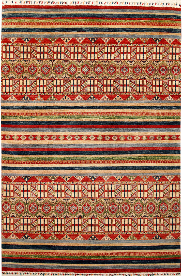 Multi Colored Kazak 6' 8 x 10' 1 - No. 67334 - ALRUG Rug Store